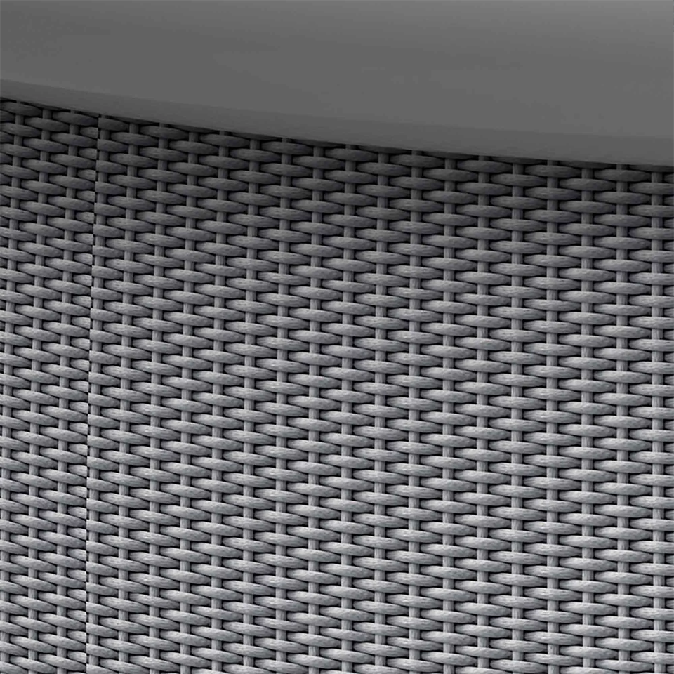 84cm Deep Garden Paddling Bathing & Swimming Pool 15ft Round Grey Rattan - Pump Included - 1089