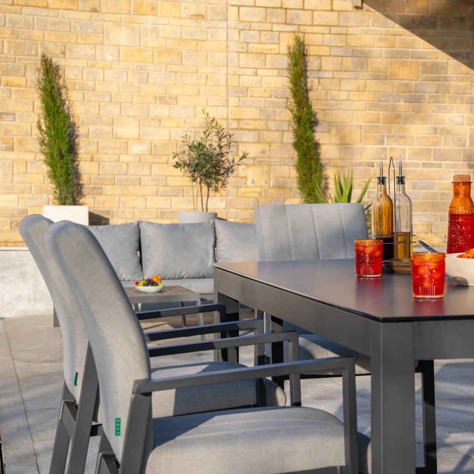 Ridge View All Weather Fabric Aluminium High 6 Seat Dining Seat - 1078