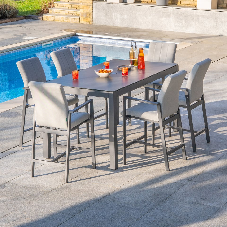 Ridge View All Weather Fabric Aluminium High 6 Seat Dining Seat - 1078
