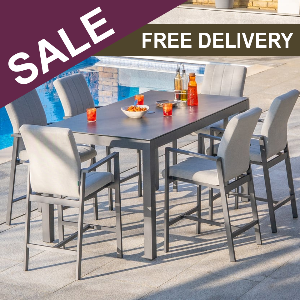 Ridge View All Weather Fabric Aluminium High 6 Seat Dining Seat - 1078