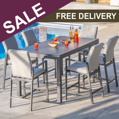 Ridge View All Weather Fabric Aluminium High 6 Seat Dining Seat - 1078