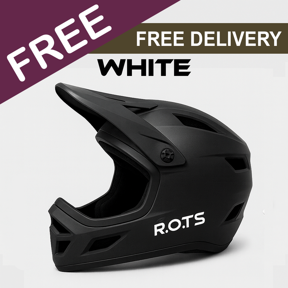 R.O.T.S - MTB Helmet & Bike WHITE Sticker - FREE BETA TESTING PROMOTION - 1088