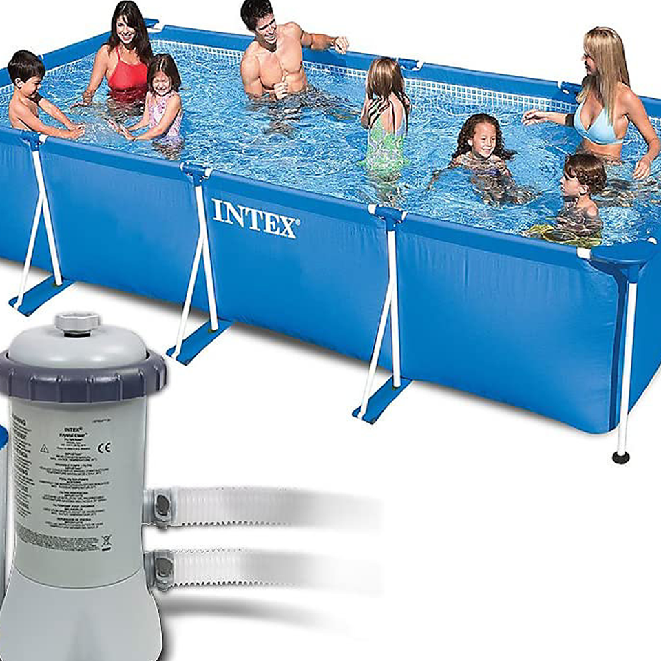 Rectangular Paddling Bathing Pool 450 x 220 x 84 cm With Filter & Pump - 1085