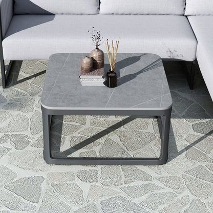 Cloud Stone All Weather Fabric Aluminium Corner Sofa Lounging Set - 1083