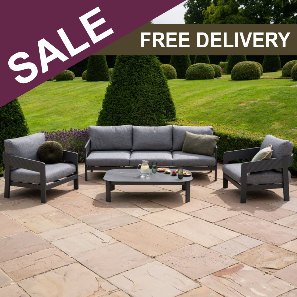 Coastline 3 Seater Aluminium Sofa Lounging Set - 1073