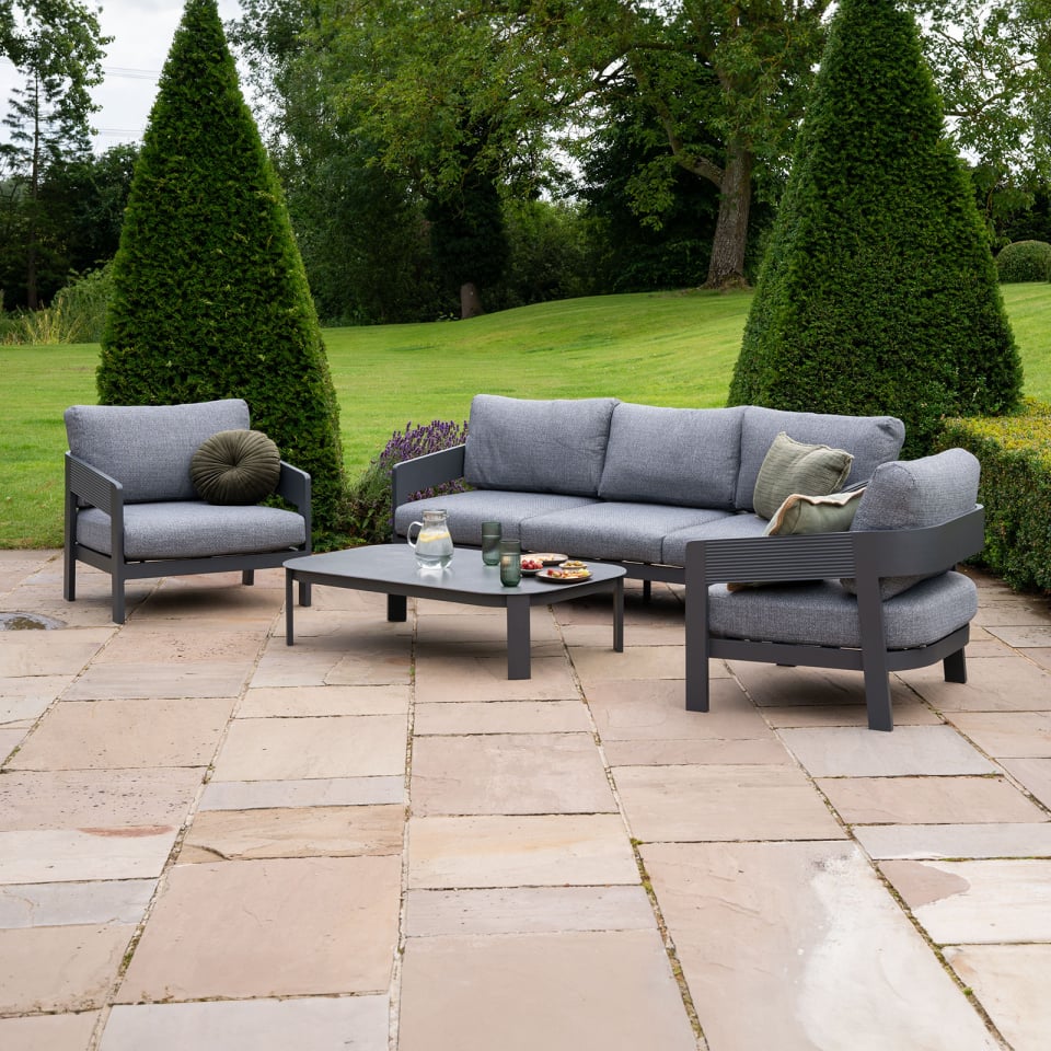 Coastline 3 Seater Aluminium Sofa Lounging Set - 1073