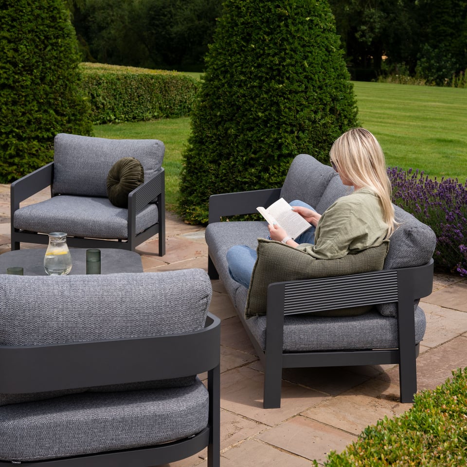 Coastline 3 Seater Aluminium Sofa Lounging Set - 1073