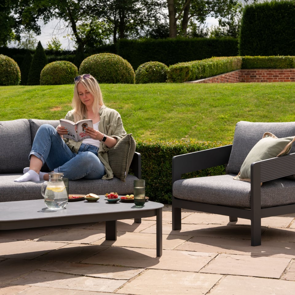 Coastline 3 Seater Aluminium Sofa Lounging Set - 1073