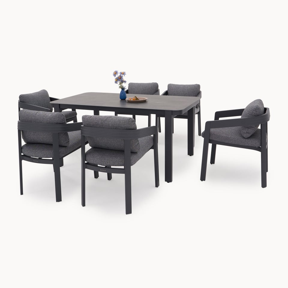 Arcadia 6-Seat Rectangular Dining Set - 1075