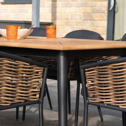 Wicker Bay 8 Seat Cane Rattan Aluminium Dining Set - 1081