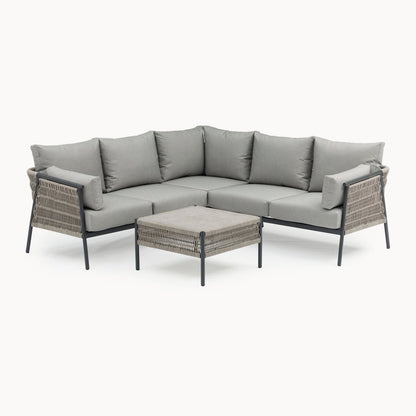 Drift Weave Rattan Aluminium Corner Sofa Lounging Set - 1074