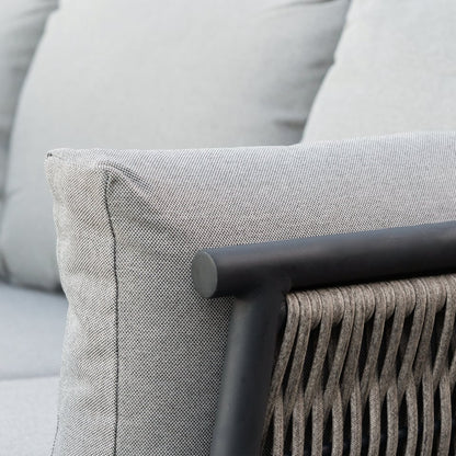 Drift Weave Rattan Aluminium Corner Sofa Lounging Set - 1074