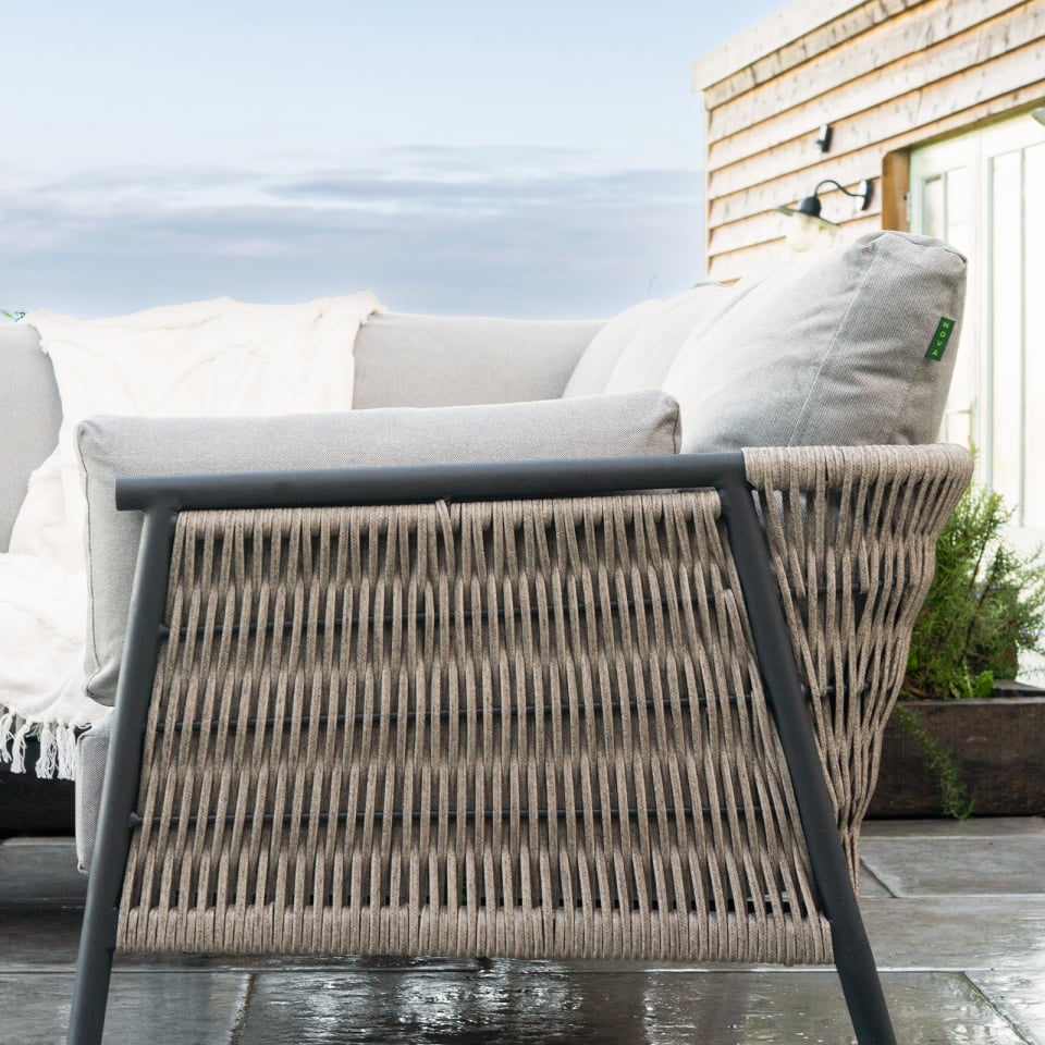 Drift Weave Rattan Aluminium Corner Sofa Lounging Set - 1074