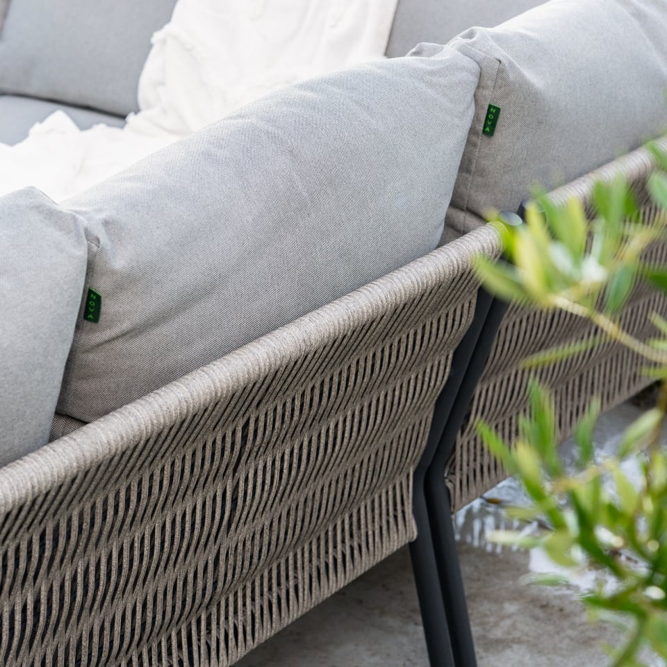 Drift Weave Rattan Aluminium Corner Sofa Lounging Set - 1074