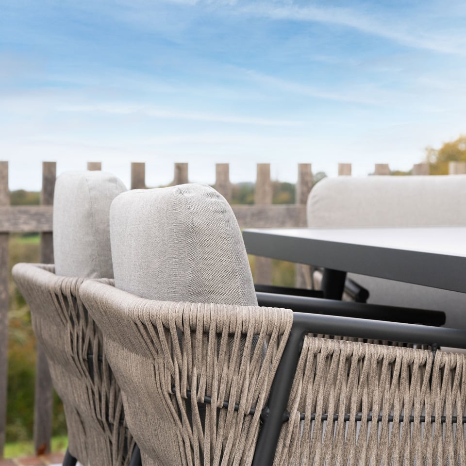 Willow 6-Seat Dining Set – Mottled Grey - 1076