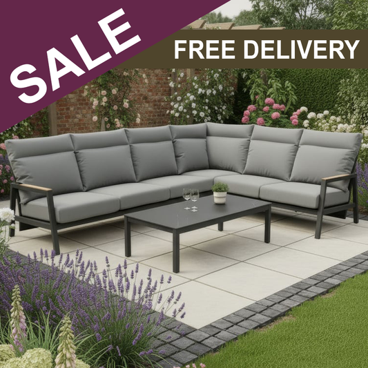 Iron Wood Reclining Corner Sofa Set - 1084