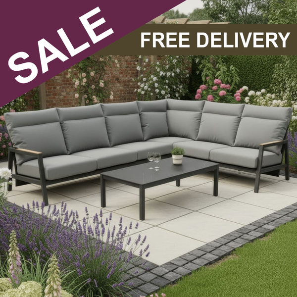 Iron Wood Reclining Corner Sofa Set - 1084