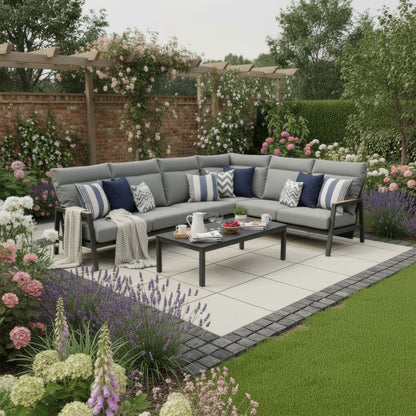 Iron Wood Reclining Corner Sofa Set - 1084