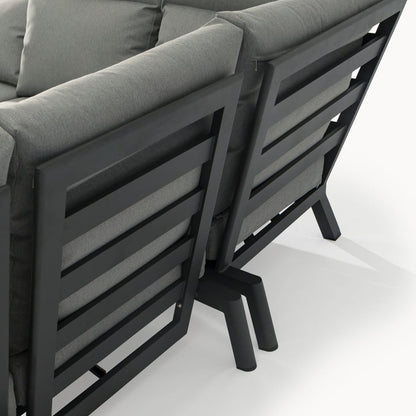 Iron Wood Reclining Corner Sofa Set - 1084